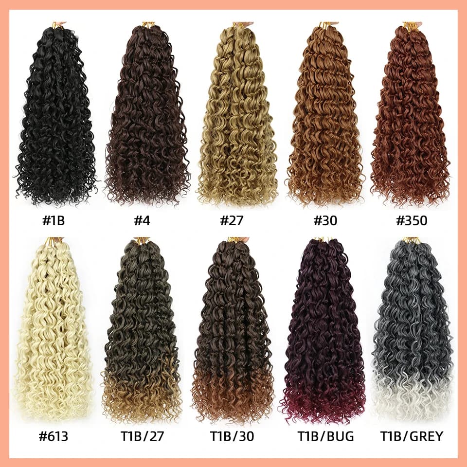 BEWILL GoGo Curl Cheveux en crochet, 14 et 18 pouces, ondes d'eau, boucles de plage, cheveux en croc
