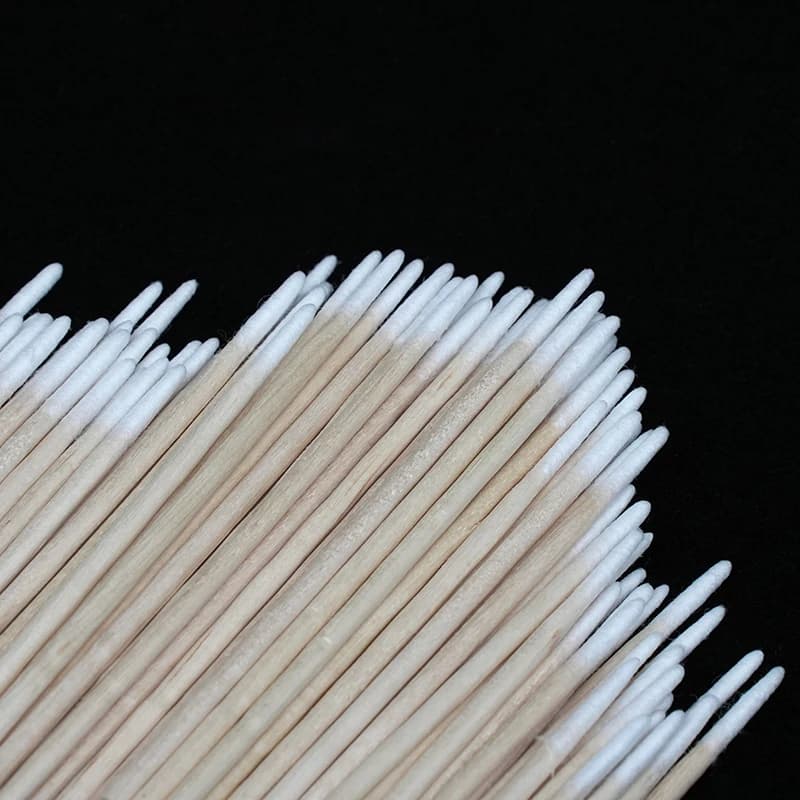 300 pièces ongles bois coton-tige bâtons propres dissolvant de vernis à ongles outils d'art tête de 