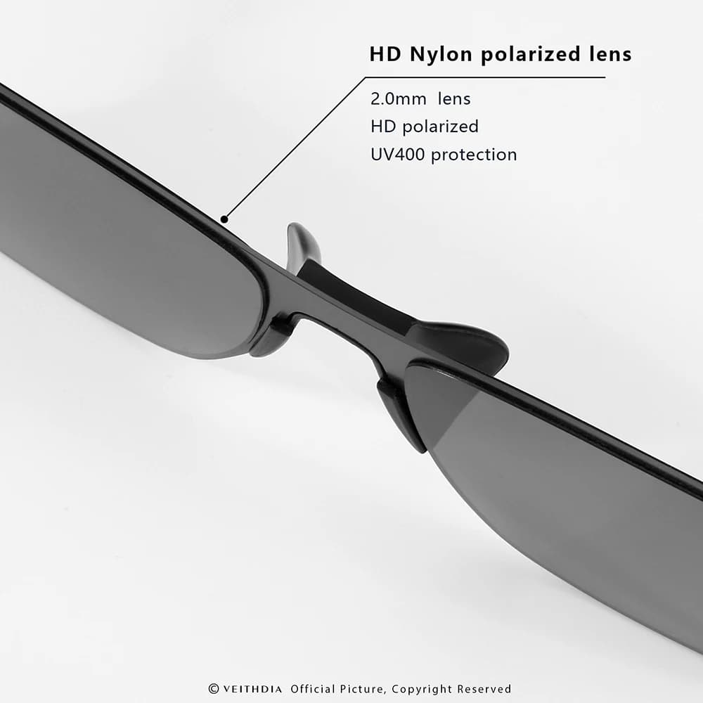 VEITHDIA-Lunettes de soleil polarisées en acier inoxydable pour homme, verres en nylon pour la condu
