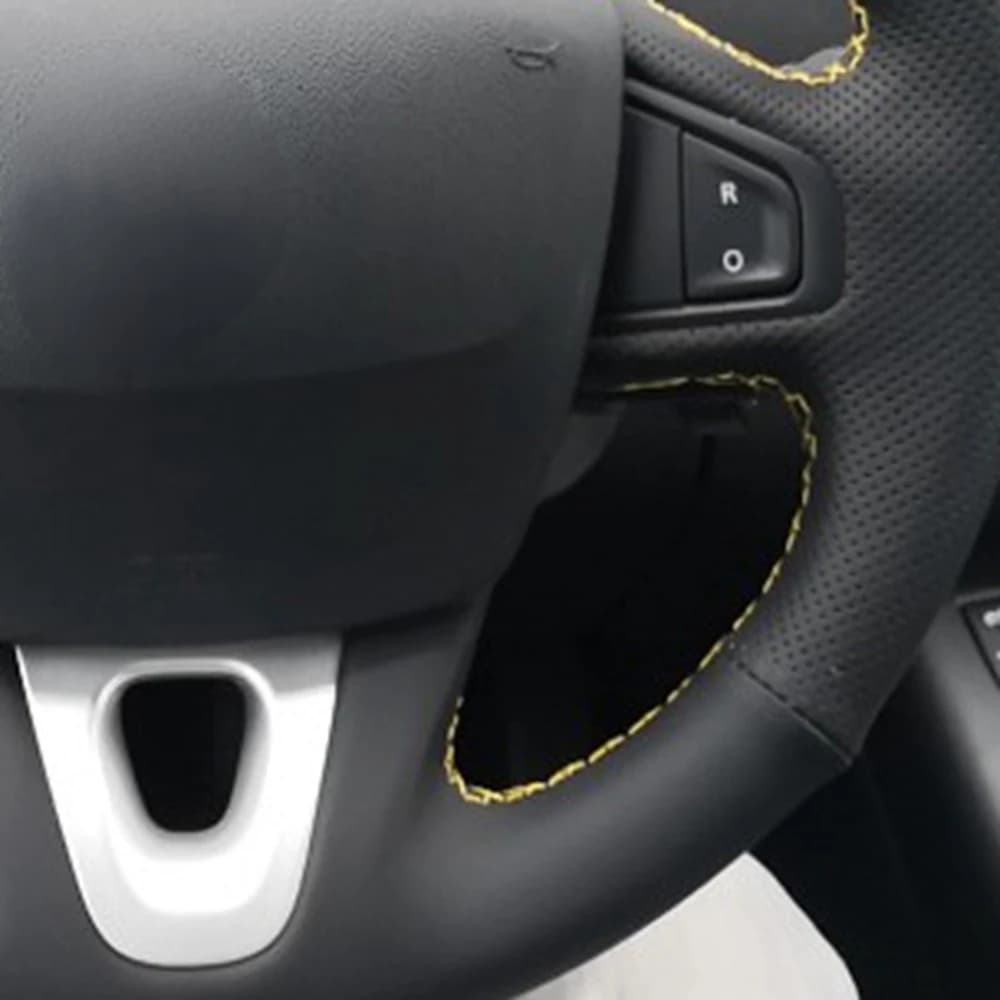 Juste de Volant de Voiture Personnalisée en Cuir Artificiel Noir, Non-ALD, Réfléchissant, pour Renau