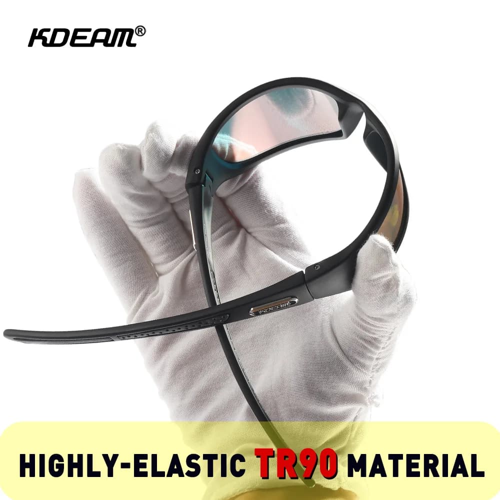 KDEAM-Lunettes de soleil polarisées avec étui à fermeture éclair pour homme, matériau TR90, logo de 