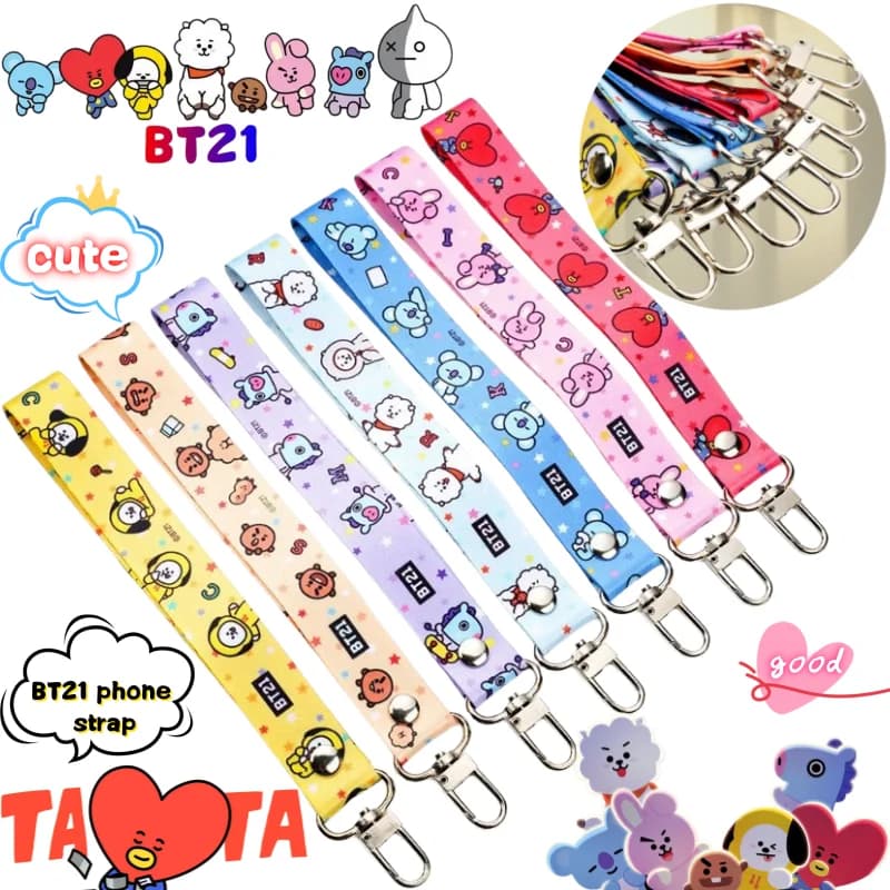 Lanière de téléphone BT21 Koya Shooky Tata Cooky Mang, créative, de haute qualité, imprimé anime car