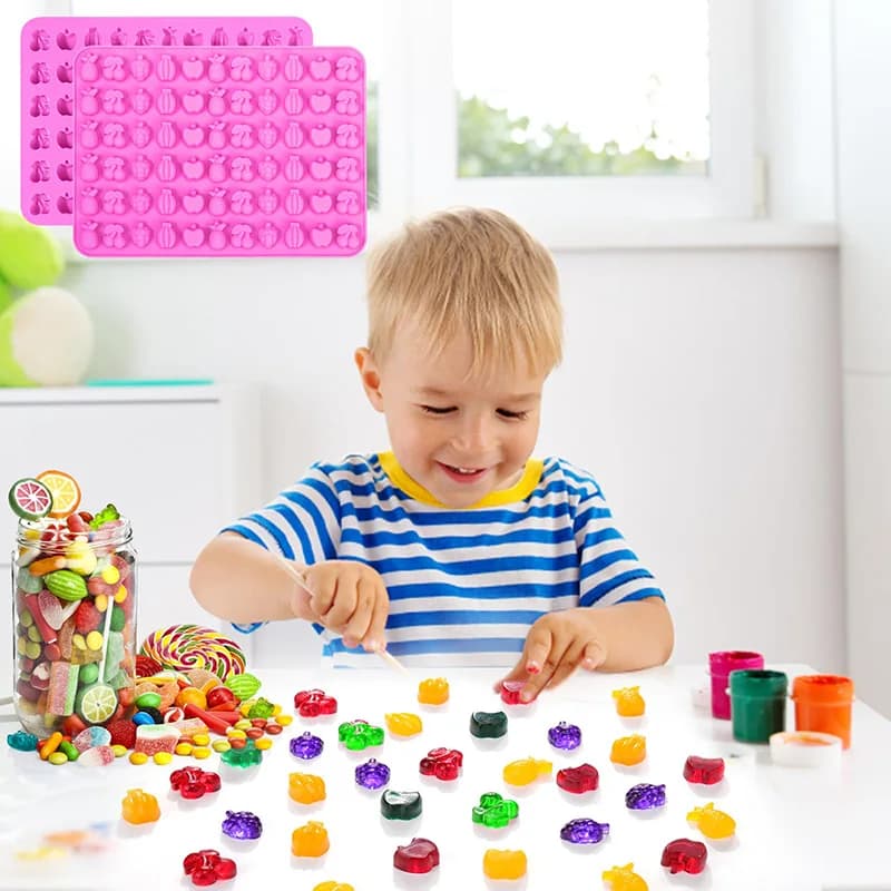 Moules à fruits en silicone sans Bpa, moules à chocolat pour bonbons gélifiés pour enfants, y compri