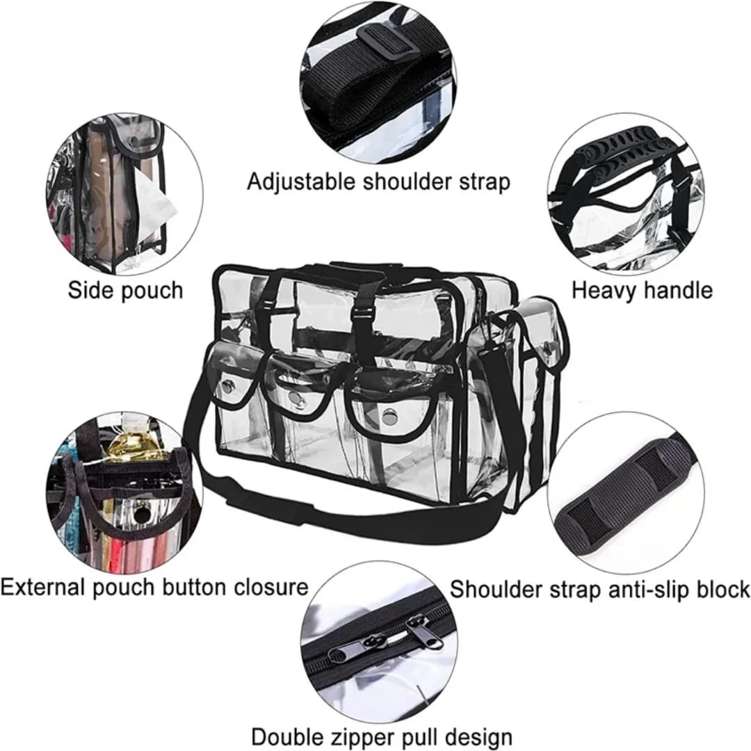 Sac de voyage transparent et étanche pour salon de coiffure, maquillage, outils de bain, accessoires