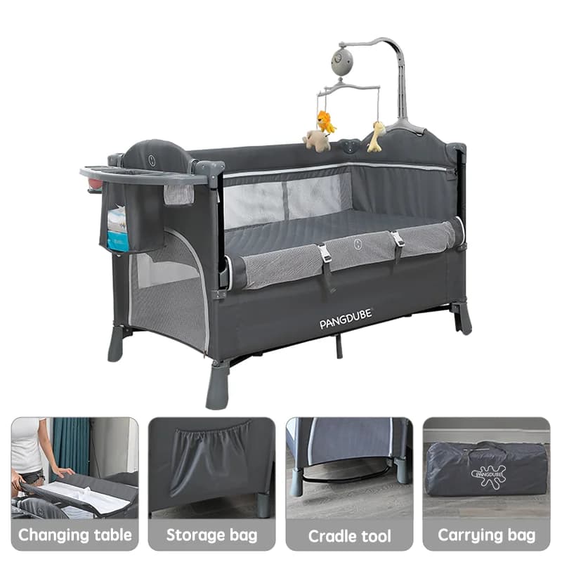 Lit multifonctionnel pour bébé de 0 à 6 ans, bascule, couche-culotte, table proxy, installation grat