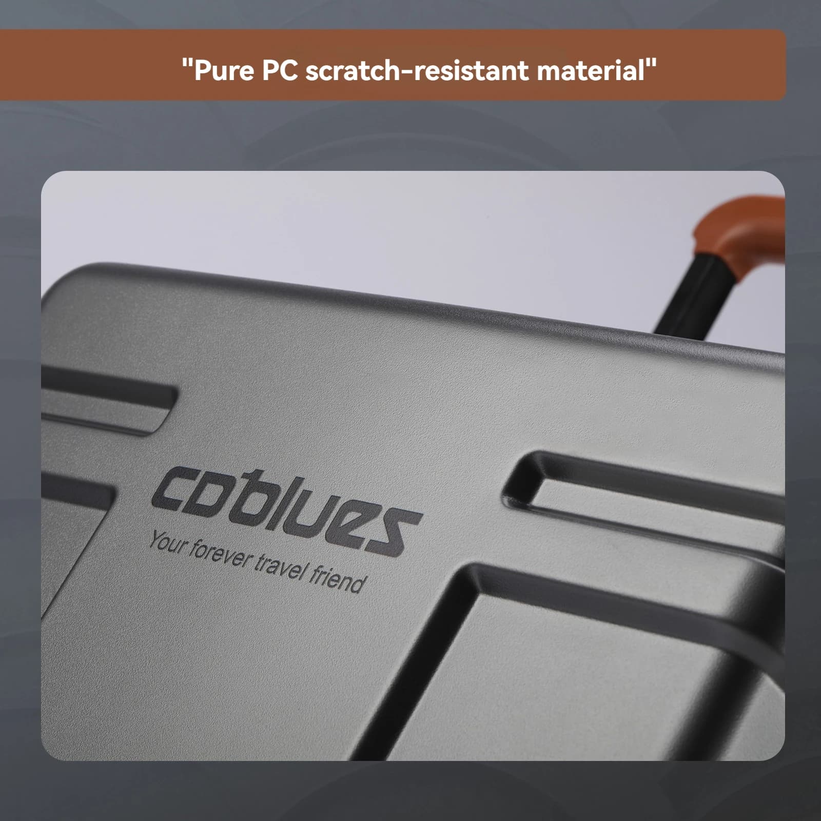 Valise à roulettes grande capacité en PC pur avec poignée large, légère, avec serrure douanière, rou