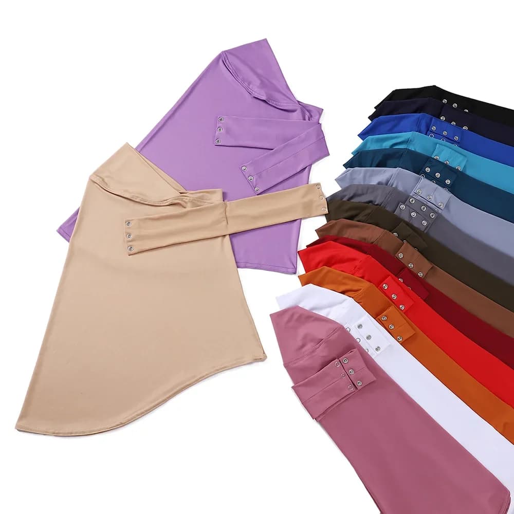 Hijab pour femmes musulmanes, casquette, couverture complète, fermeture à pression, foulard, Turban 
