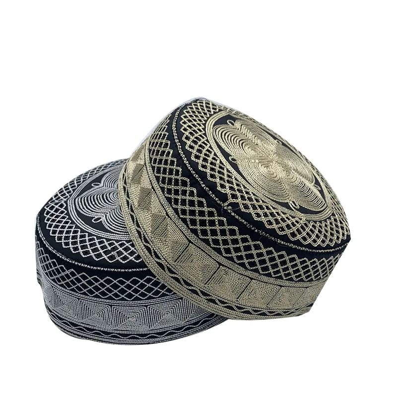 Islam hommes chapeaux musulmans coton broderie arabe hommes chapeau de prière musulman Turban homme 