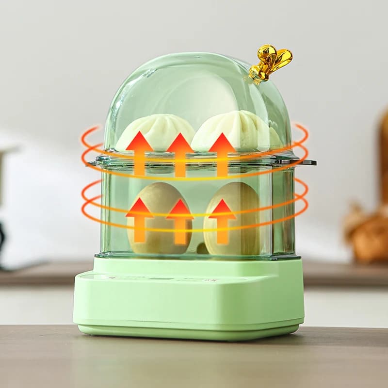 Chaudière à œufs électrique 120W, cuiseur à vapeur intelligent, Mini Machine à petit déjeuner, 2 œuf
