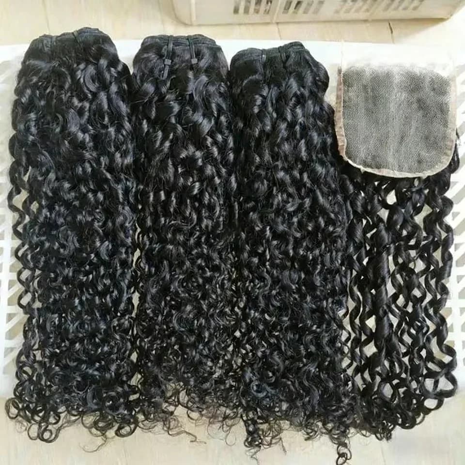 Lots de Cheveux Humains Bouclés Pixie Birmans en Gros avec Fermeture en Dentelle HD, Offre Spéciale 