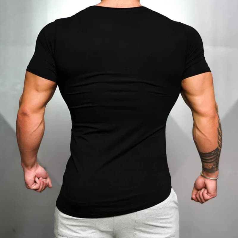 Économie de sport en coton respirant pour hommes, chemises à manches courtes, coupe couvertes, muscu