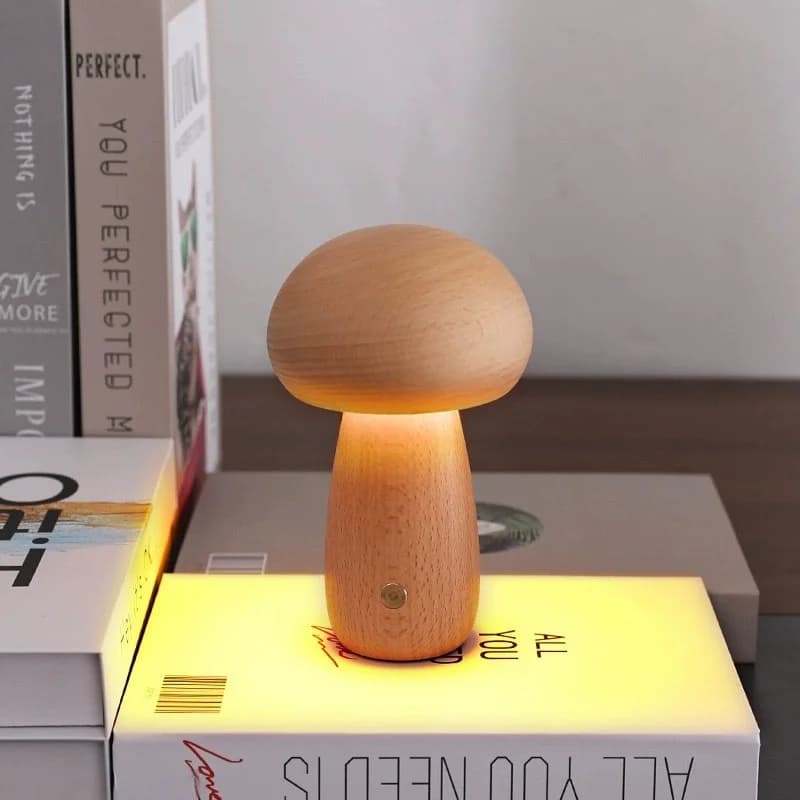 Lampe de table LED en forme de champignon, à intensité variable par toucher, rechargeable par USB, v