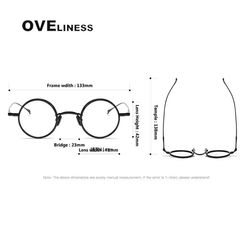 Monture de lunettes en titane pur hommes Vintage rond nouvelle marque Design montures de lunettes fe