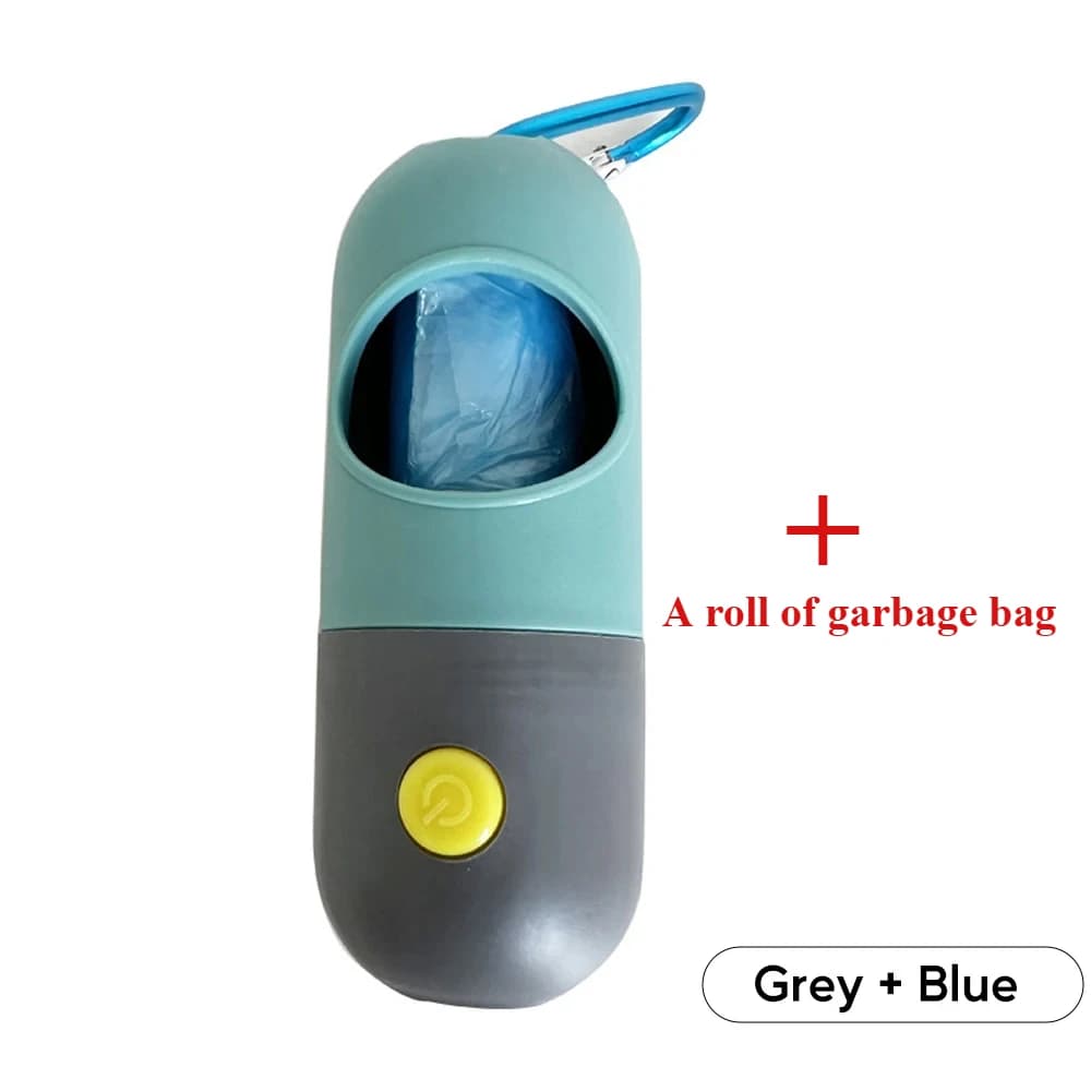 Distributeur de sacs de merde de chien à lumière LED, sac de déchets dégradable, sacs poubelles port