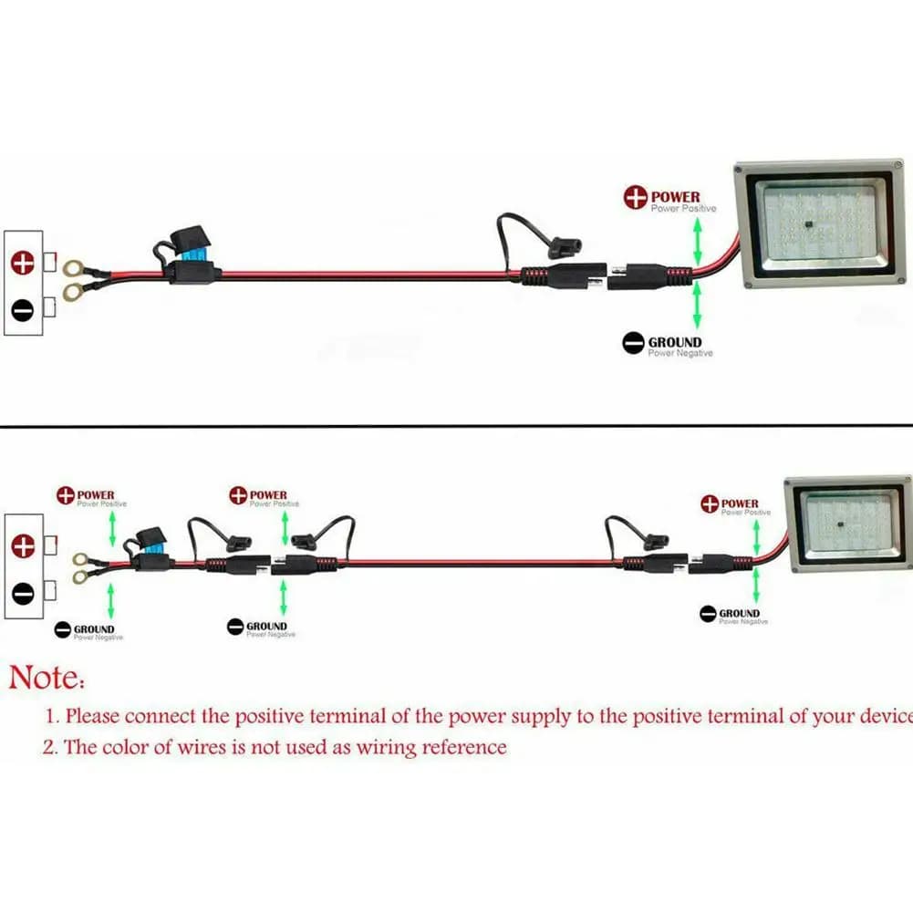 Câble SAE avec terminal à fusible, connecteur rapide, adaptateur d'extension de chargeur de batterie