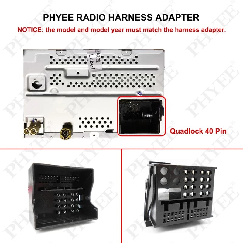Câble adaptateur d'extension Quadlock 40 broches, faisceau de câbles Plug Play pour BMW citroën Ford