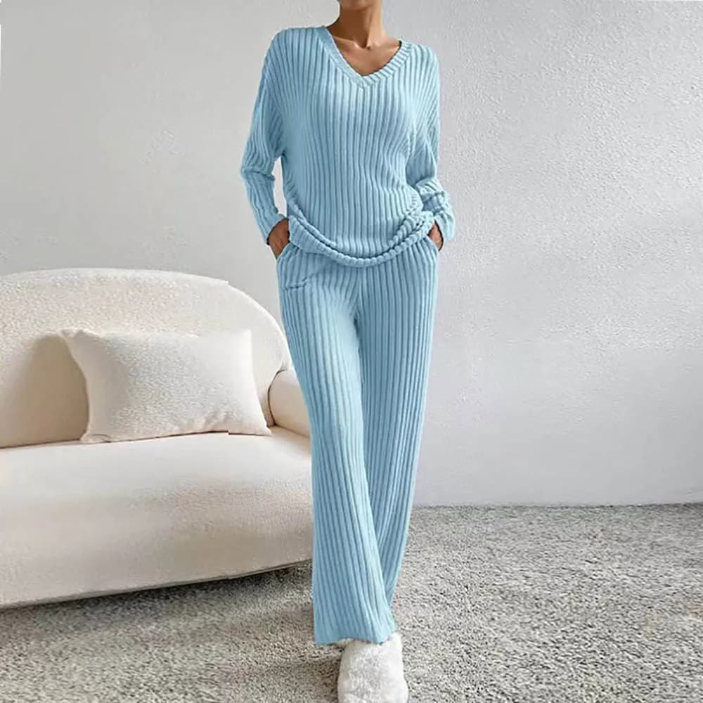 Pull à manches longues pour femme, col en V, monochromatique, tenue décontractée, tenue élégante, au