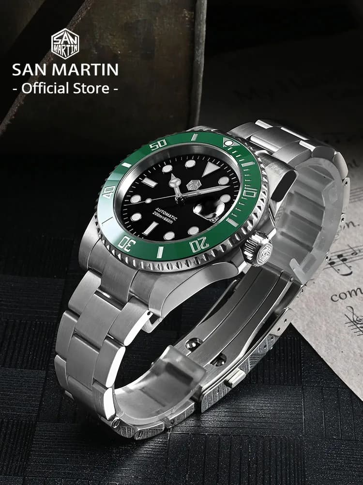 San Martin – montre de plongée Water Ghost pour hommes, Version améliorée, 40mm, luxe, automatique, 