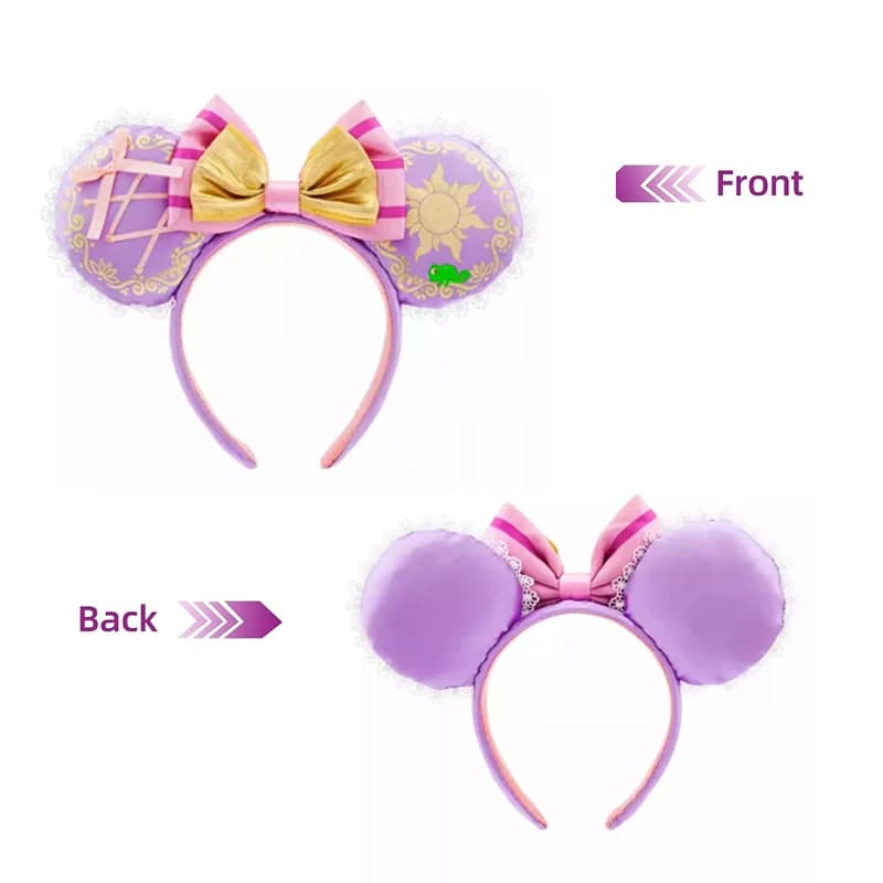 Bandeaux d'oreille Mickey Mouse Raiponce, Costume de Cosplay de princesse pour fête d'anniversaire, 