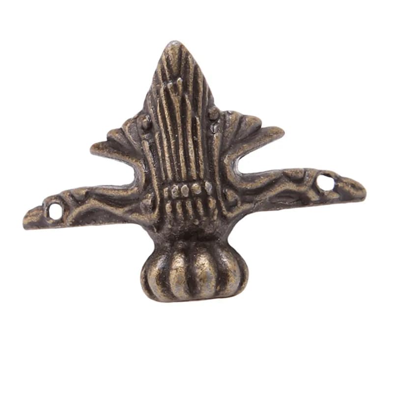 Coffre à bijoux en laiton antique, boîte en bois, pieds décoratifs, jambe, protecteur d'angle, décor