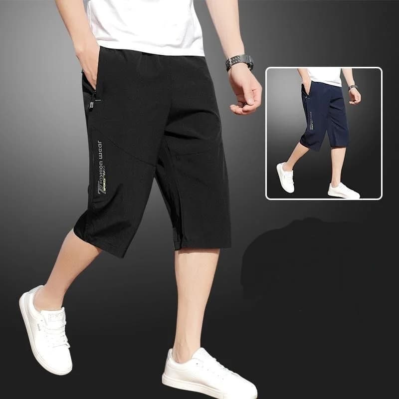 2025 nouveaux hommes sept points glace soie fermeture éclair poche pantalons décontractés respirant 
