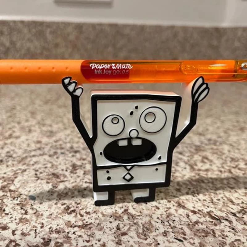 Porte-crayons imprimé en 3D, DoodleBob, porte-stylo de bureau, organisateur de bureau, décoration de