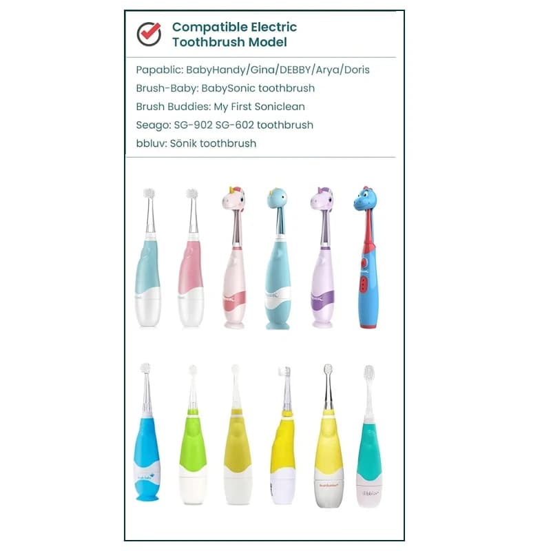 Têtes de rechange pour brosse à dents électrique Seago SG902/SG602, 0-3 ans, soins d'hygiène buccale