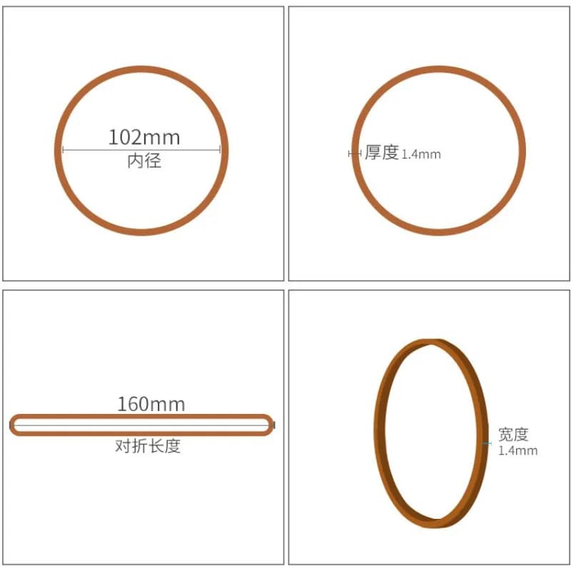 50/100 pièces 102*1.4mm grand élastique de haute qualité extensible robuste jaune anneaux en caoutch
