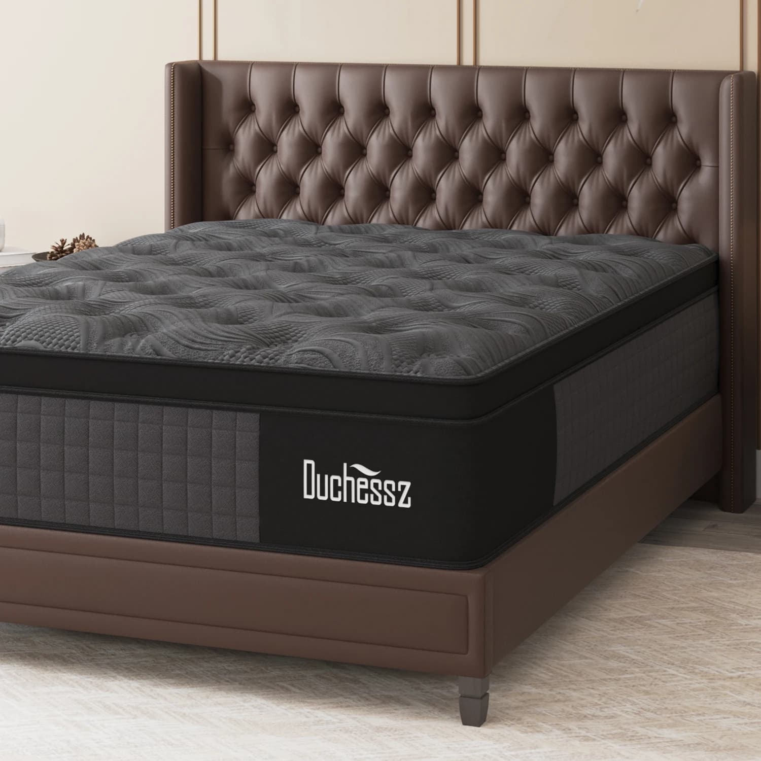Matelas double King Queen Size 14 pouces dans une boîte, mousse à mémoire de forme hybride à ressort