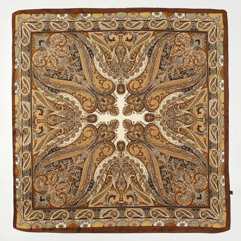 Foulard carré imprimé de style bohème pour femmes, châles en satin, écharpes rondes de la présidence