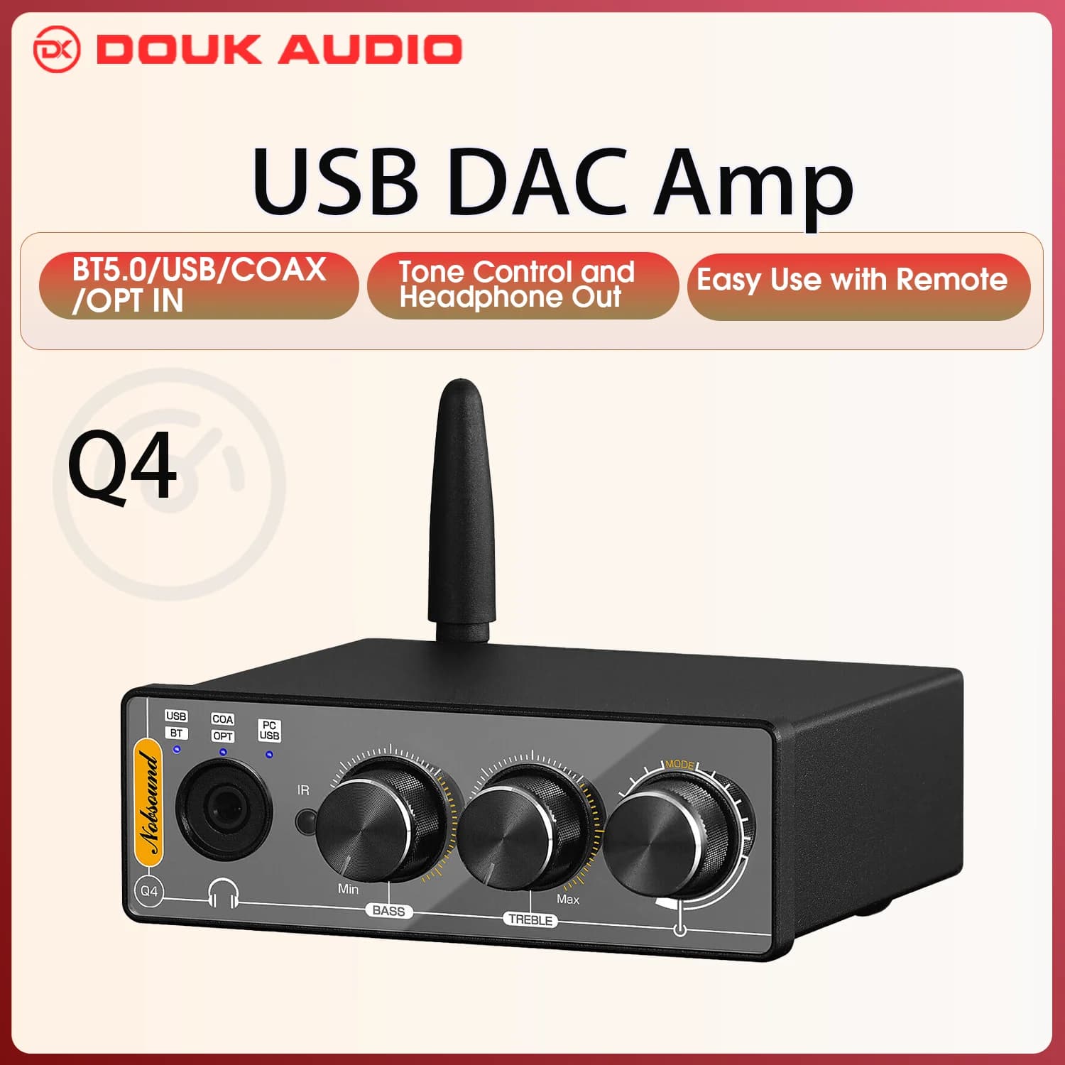 Douk-Mini récepteur Bluetooth Q4, radiateur de jeu USB numérique vers analogique, USB, COmanyd, OPT 