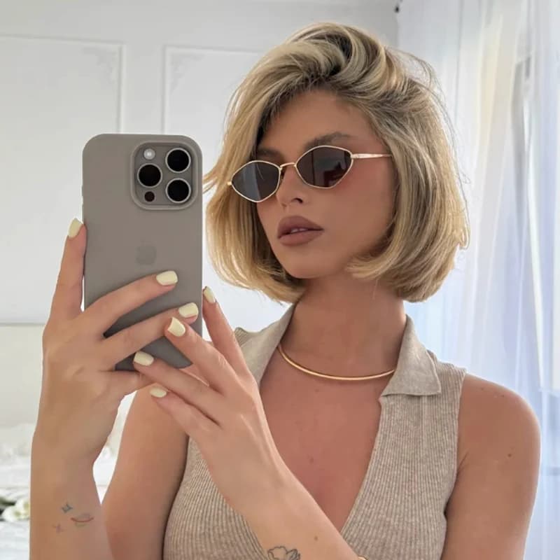 Lunettes de protection mode femme petite monture polygone lunettes de soleil femmes marque concepteu