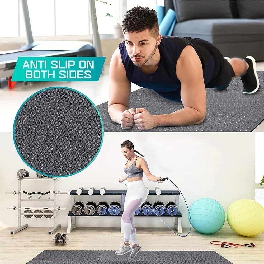 Carreaux de sol en mousse EVA à emboîtement pour salle de sport à domicile, polymère de fitness, puz