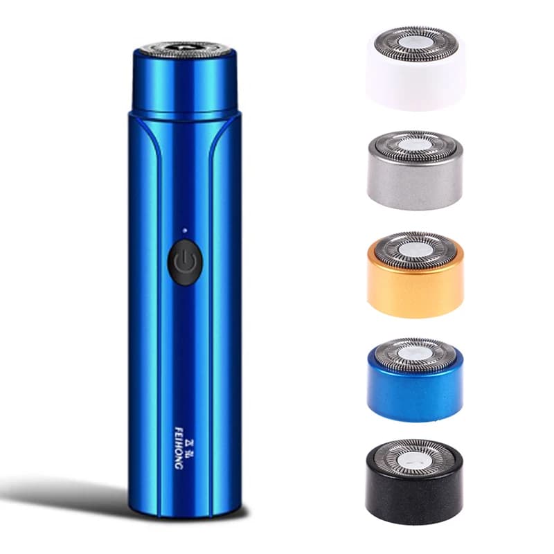 Rasoir électrique portable pour hommes, mini rasoir pour le visage et le corps, lame de rechange, tê