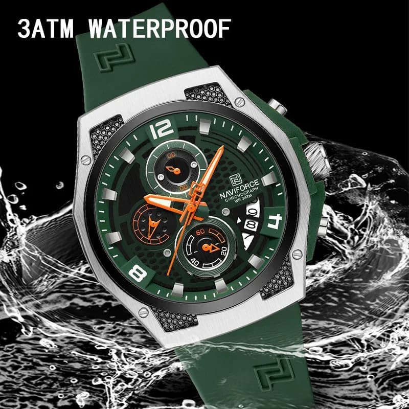 NAVIFORCE haute qualité luxe Original hommes montre bracelet en Silicone étanche mâle Quartz montre-