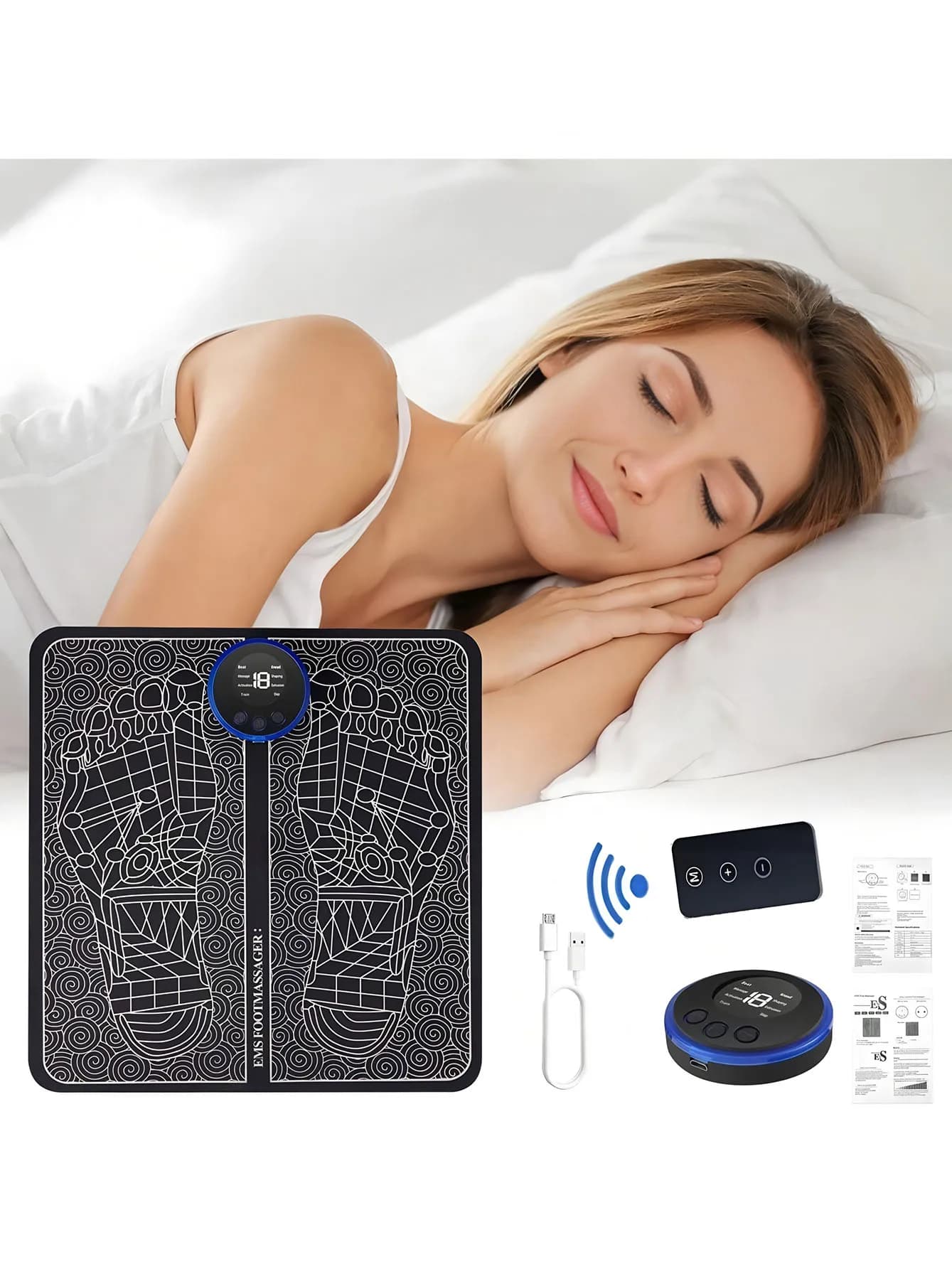 Masseur de pieds électrique rechargeable – Améliore la circulation sanguine et déteste les muscles
