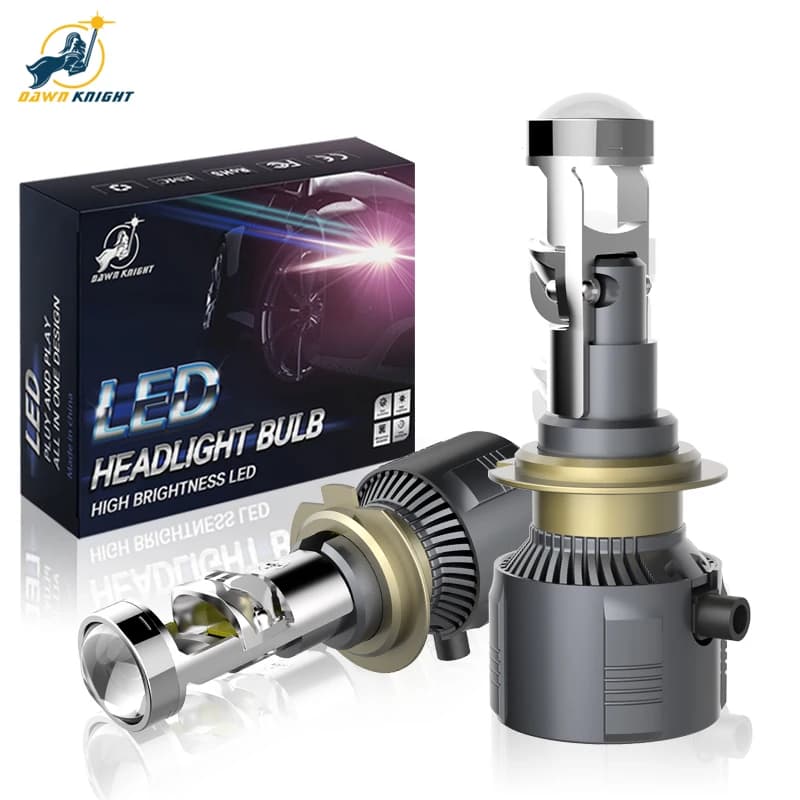 DAWNKNIGHT A80 H7 Led avec lentille 100 W/paire H11 9005 9006 lentilles de projecteur Led faisceau H