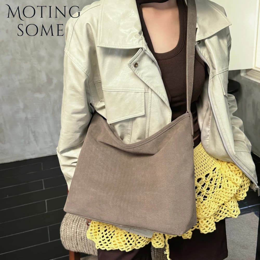 Motingsome naturel doux daim femme sacs grande capacité sac à main grand sous les bras sac de messag