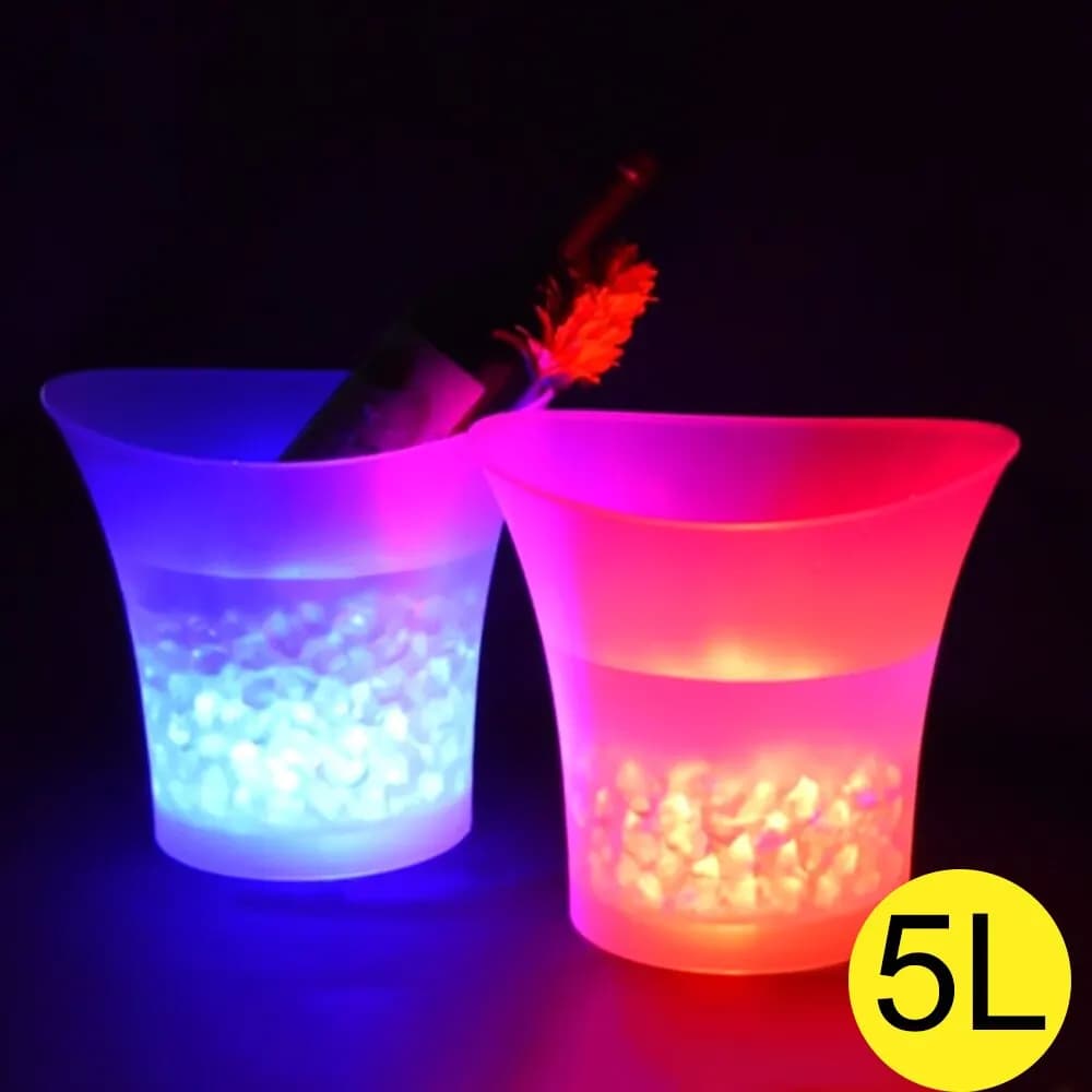 5L 6 Couleur LED Seau À Glace Étanche En Plastique Allumer Champagne Bière Seaux Pour Bars Discothèq