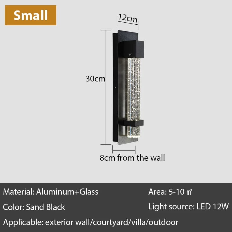 Applique Murale LED pour l'Extérieur, Éclairage Intégré, Bulle de Clip, Conforme à la Norme IP65, Id