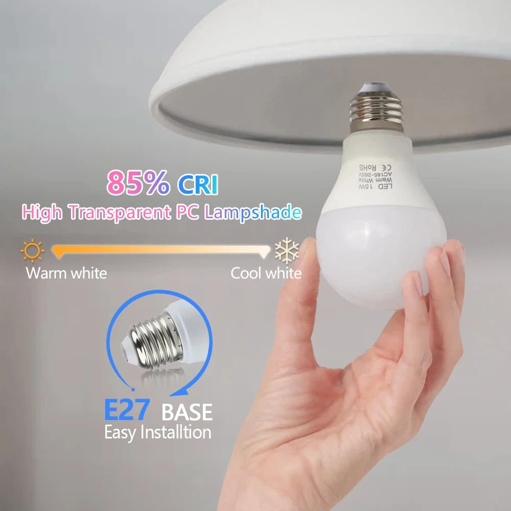 Ampoule LED AC 220V-240V, Smart IC, haute luminosité, lampe Bombilla, budgétaire, 3W, 6W, 9W, 12W, 1