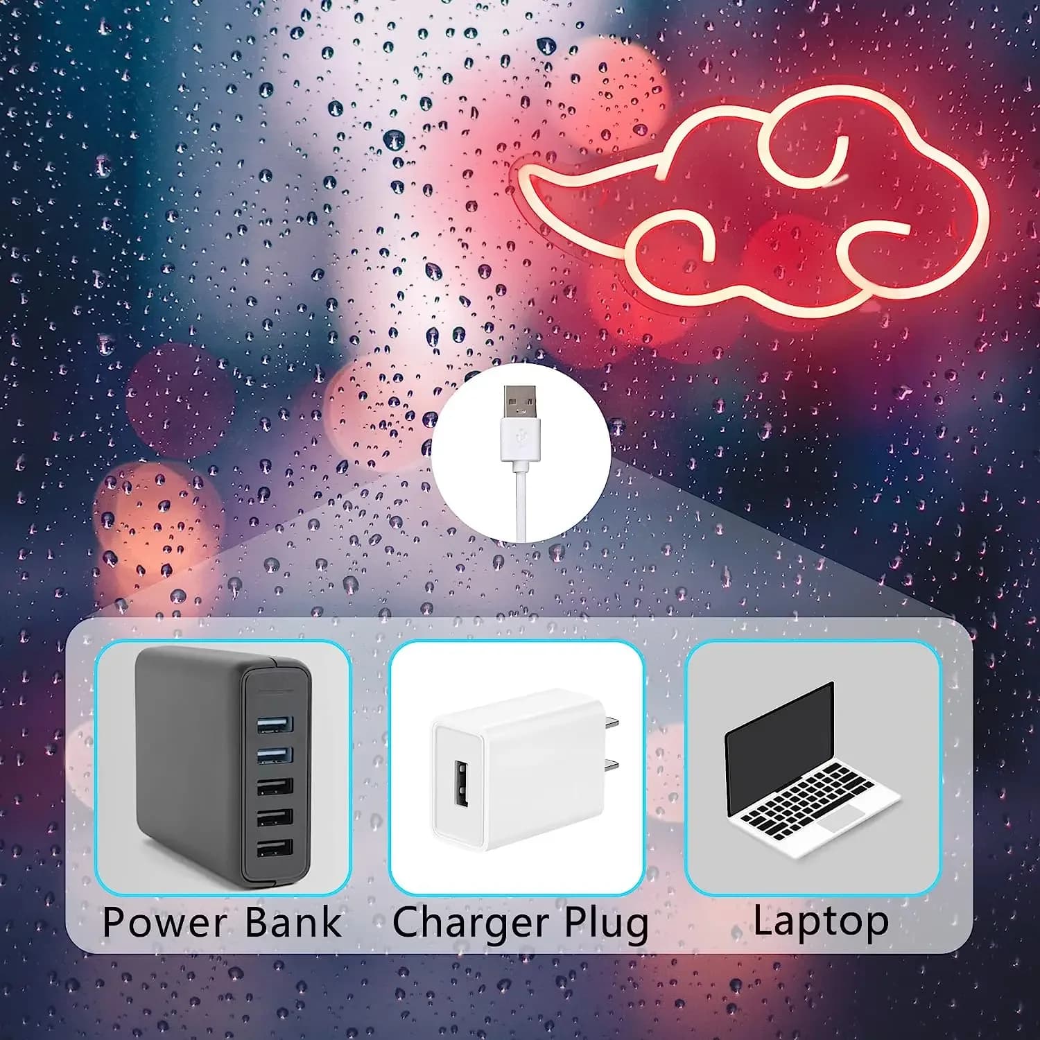 Lumière néon LED nuage pour chambre ou salle de jeux, lampe alimentée par USB, décoration esthétique