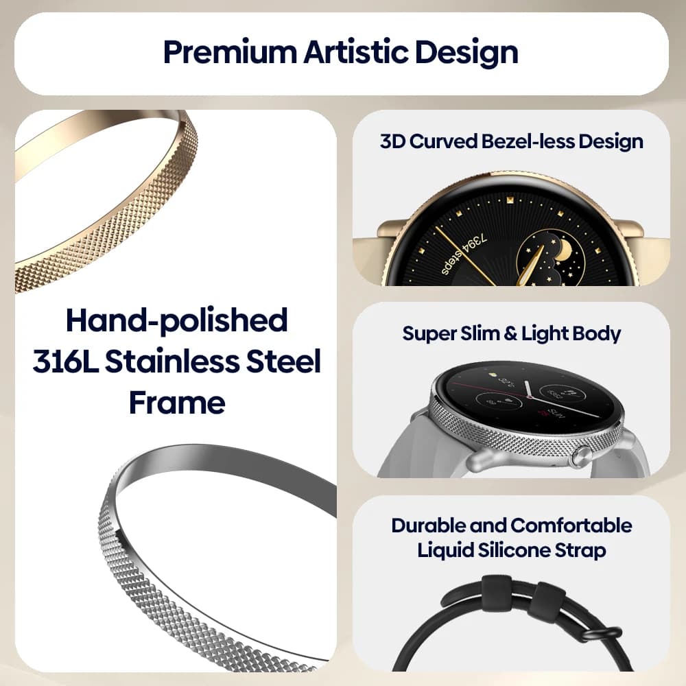 Zeblaze-Montre intelligente GTR 3 Pro pour homme et femme, écran AMOLED, passer et répondre à des ap