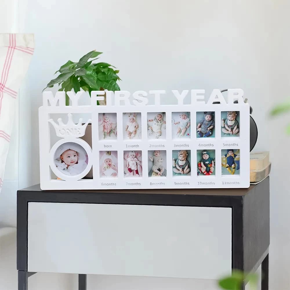 Cadre souvenir pour bébé de 0 à 12 mois, images mon premier année, cadre photo, cadeaux de mémoire p