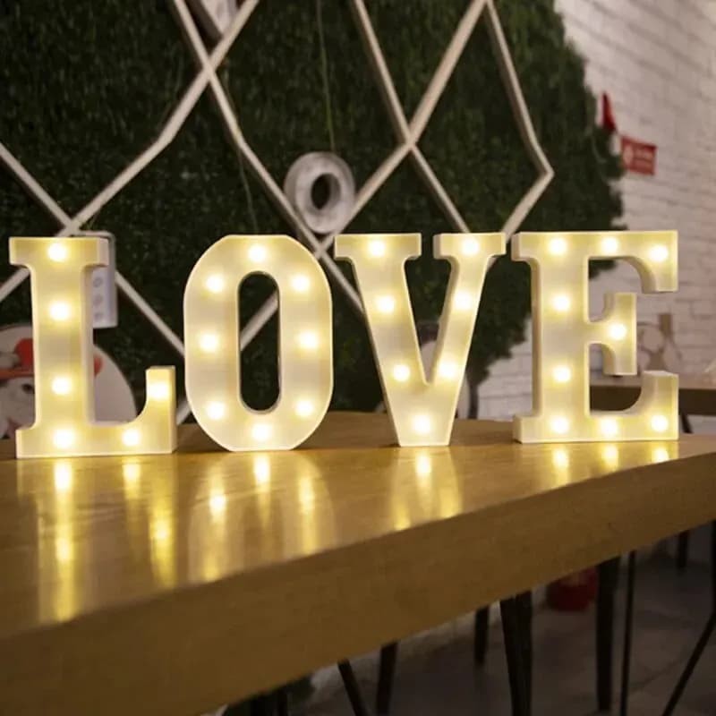 Lampe LED Colorée avec 26 Lettres Anglaises, Design, pour Mariage, Anniversaire, Proposition, Confes