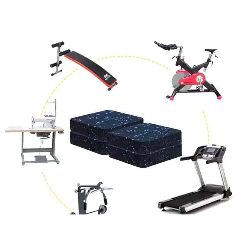 Tapis de protection pour tapis de course, 4 pièces, équipement d'exercice, isolation phonique, tapis
