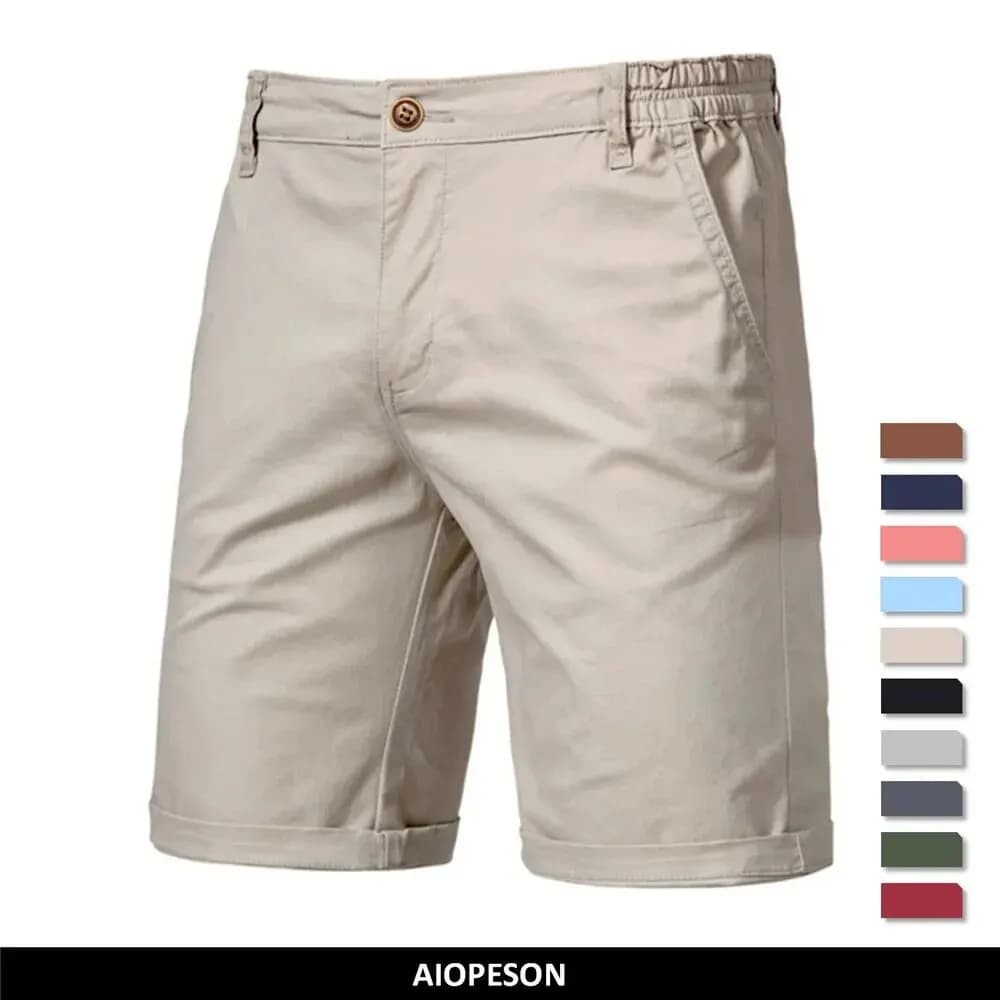 AIOPESON-Short de Plage 100% Coton pour Homme, Vêtement Solide de Haute Qualité, Décontracté, Busine