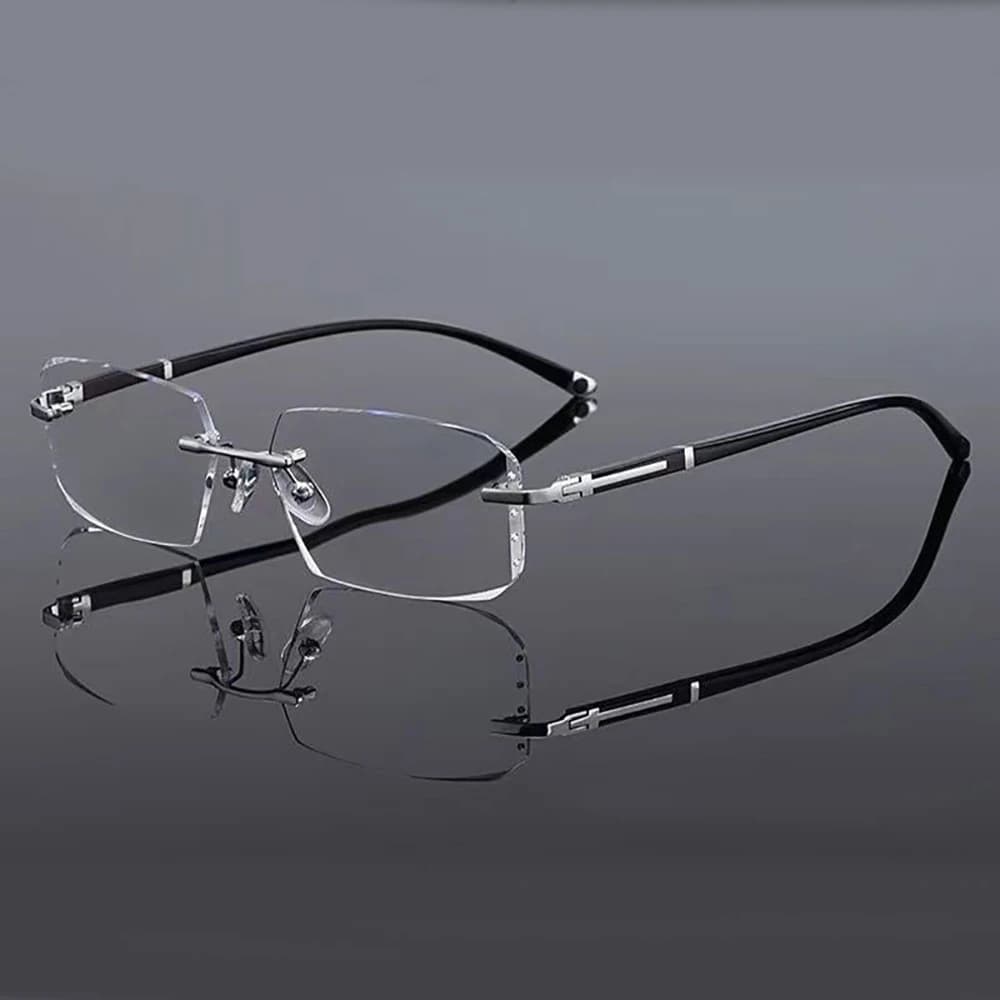 Lunettes de presbytie anti-bleu sans cadre pour hommes, lunettes à bords coupés, lunettes claires, a
