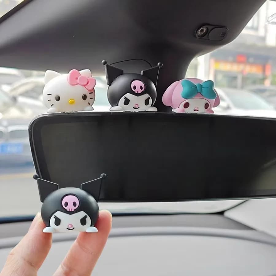 1 pièce Décoration de tableau de bord 3D en caoutchouc mignonne et durable Hello Kitty My Melody Kur