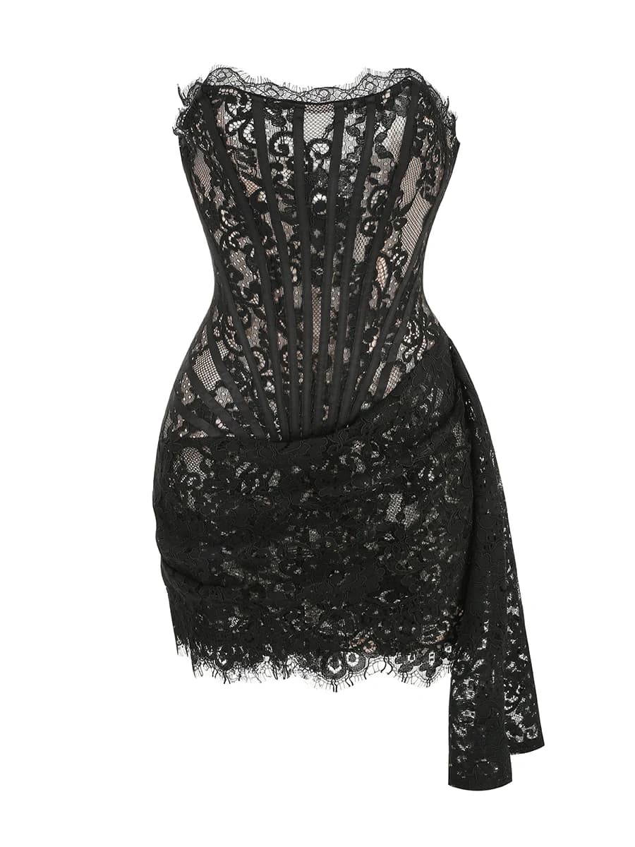 VC robe de noël pour femmes dentelle rouge Sexy bretelles sans manches mince dîner robe courte avec 